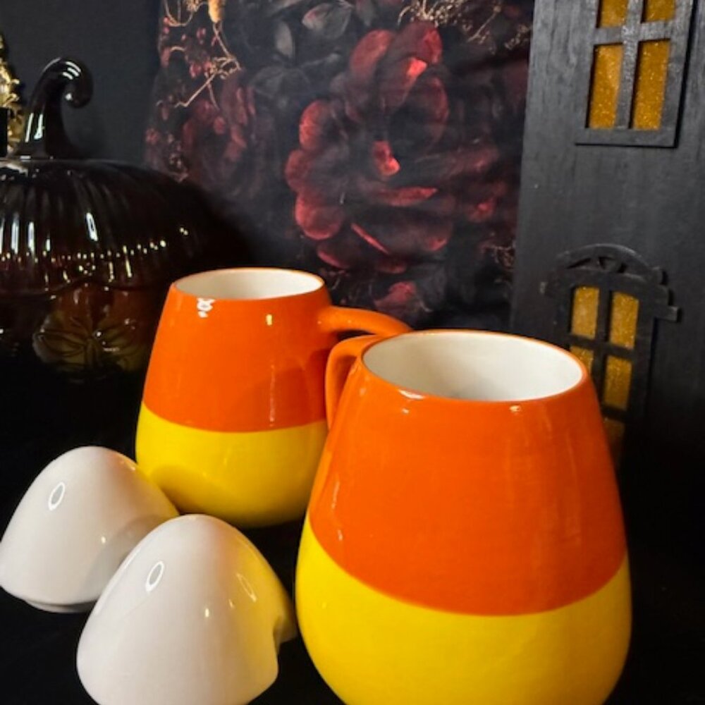 Mr. Christmas Candy Corn Mug Set of 2 NWT - Picture 2 of 6